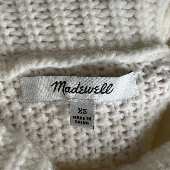 Madewell Mercer Turtleneck Sweater Ivory Knit Wool Blend NWOT Size XS - Picture 8 of 9
